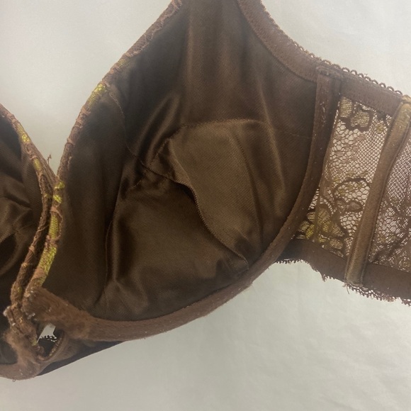 Ambrielle Womens Brown Lace Floral 40D Bra - Picture 9 of 11